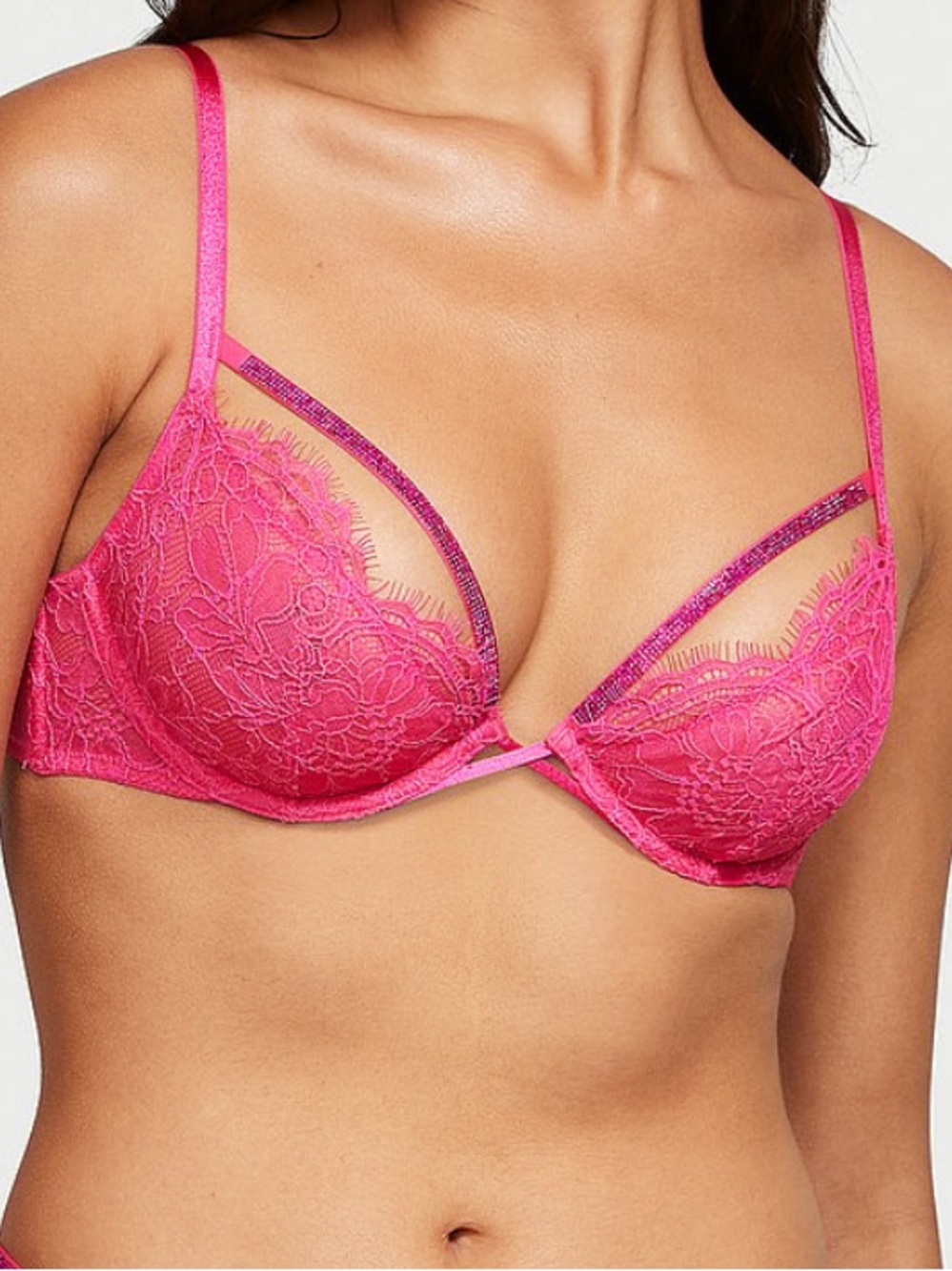 Victoria’s Secret 36DD Very Sexy Shine Strappy Unlined Demi Bra